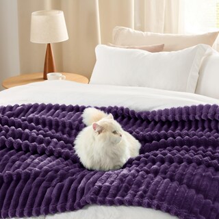 Foto 4 | Foto 4 | Manta Bedsure Gentlesoft Púrpura Twin Para Cama 168x229 Cm - Venta Internacional.