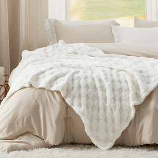 Foto 6 | Foto 6 | Manta Bedsure Gentlesoft De Franela Y Forro Polar Blanca Para Cama Individual - Venta Internacional.