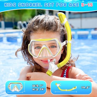 Foto 6 | Foto 6 | Set De Equipo De Snorkel Forshine Para Niños Con Máscara Y Tubo Seco 6-14 Años - Venta Internacional.