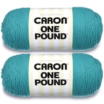 Hilo Caron One Pound Aqua 454g/742m Acrílico 4 Medio 2 Paquetes - Venta Internacional.