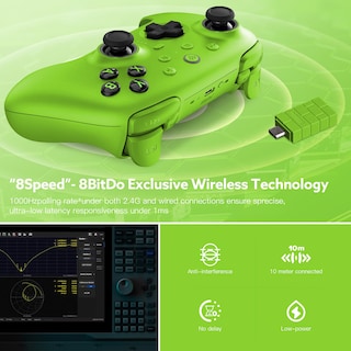 Foto 3 | Foto 3 | Gamepad 8bitdo Ultimate 2 Inalámbrico 2.4g Con Estación De Carga Verde - Venta Internacional.