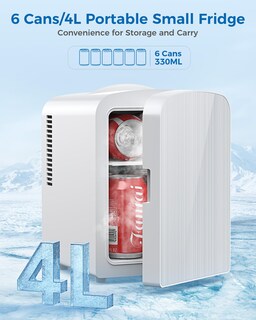 Foto 3 | Foto 3 | Mini Refrigerador Eléctrico 4l/6 Latas Enfriador Y Calentador Blanco - Venta Internacional.