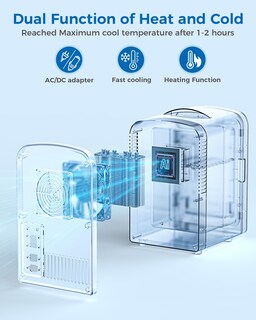 Foto 4 | Foto 4 | Mini Refrigerador Eléctrico 4l/6 Latas Enfriador Y Calentador Blanco - Venta Internacional.