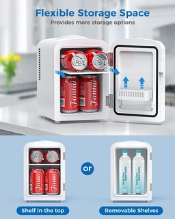 Foto 5 | Foto 5 | Mini Refrigerador Eléctrico 4l/6 Latas Enfriador Y Calentador Blanco - Venta Internacional.