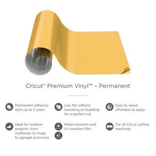Foto 2 | Foto 2 | Vinilo Cricut Premium Permanente Amarillo Medio Paquete De 3 Rollos De 1.2 M - Venta Internacional.