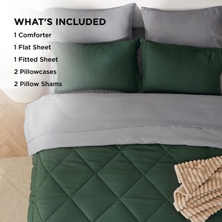 Foto 6 | Foto 6 | Juego De Edredón Bedsure King Size Reversible Verde Bosque 7 Piezas - Venta Internacional.