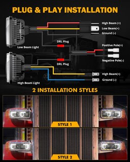 Foto 4 | Foto 4 | Faros Led Auxbeam 4x6 Con Luz Diurna (drl) Y Haz Alto/bajo Homologados Dot Para Camiones - Venta Internacional.