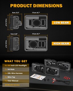 Foto 5 | Foto 5 | Faros Led Auxbeam 4x6 Con Luz Diurna (drl) Y Haz Alto/bajo Homologados Dot Para Camiones - Venta Internacional.