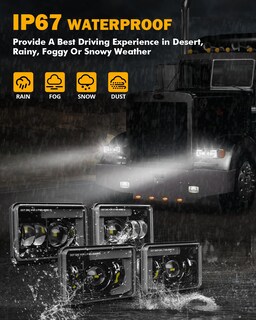 Foto 7 | Foto 7 | Faros Led Auxbeam 4x6 Con Luz Diurna (drl) Y Haz Alto/bajo Homologados Dot Para Camiones - Venta Internacional.