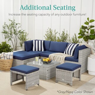 Foto 3 | Foto 3 | Juego De 2 Otomanas De Mimbre Best Choice Products Marrón/tan - Venta Internacional.