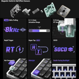 Foto 2 | Foto 2 | Teclado Para Juegos Nuphy Air60 He Con Conmutador Magnético Cableado 61 Teclas Gris - Venta Internacional.