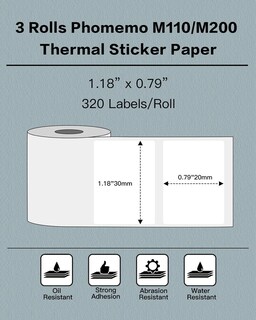 Foto 2 | Foto 2 | Papel Térmico Para Etiquetas Phomemo 3 Rollos M110/m220/m221/m120/m200 - Venta Internacional.