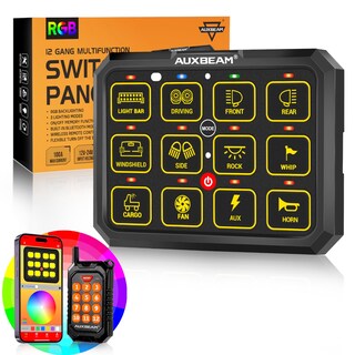 Foto 1 | Foto 1 | Panel De Interruptores Auxbeam 12 Canales Bluetooth Rgb Ac-1200 Para Camión - Venta Internacional.