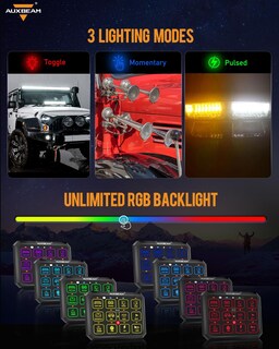 Foto 6 | Foto 6 | Panel De Interruptores Auxbeam 12 Canales Bluetooth Rgb Ac-1200 Para Camión - Venta Internacional.