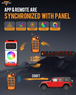 Foto 2 | Foto 2 | Panel De Interruptores Auxbeam As-800 8 Canales Bluetooth Rgb 12-24v - Venta Internacional.