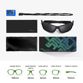 Foto 5 | Foto 5 | Gafas De Sol Polarizadas Fanshen Envolventes Uv400 Negro Mate - Venta Internacional.