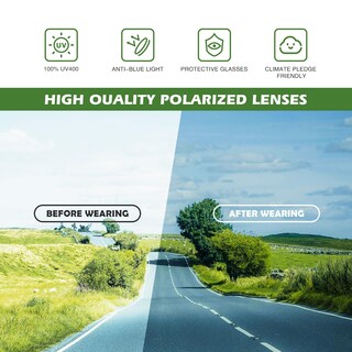 Foto 6 | Foto 6 | Gafas De Sol Polarizadas Fanshen Envolventes Uv400 Negro Mate - Venta Internacional.