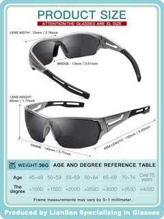 Foto 4 | Foto 4 | Gafas De Lectura Bifocales Liansan Para Hombre Uv400 3.00x - Venta Internacional.