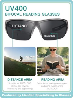 Foto 5 | Foto 5 | Gafas De Lectura Bifocales Liansan Para Hombre Uv400 3.00x - Venta Internacional.