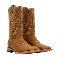 Bota Vaquera Piel Grabado Phyton Cafe Calzado Del Bajío