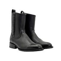 Botín Piel Genuina Artesanal Cuero Calzado Del Bajío Negro