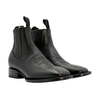 Botín Vaquero Hombre Piel Genuina Calzado Del Bajío Negro