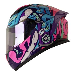 Foto 1 | Foto 1 | Casco Shaft Sh582sp Evo Fc Graff Mica Transp Rep Mrd Cerr Fucsia