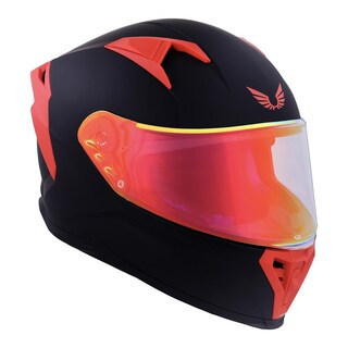 Foto 3 | Foto 3 | Casco Bkr Hawk Negro Mate M.roja Rep Trans Cerr Svs Rojo Negro