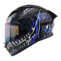 Casco Smk Stellar Sport Negro Azul Taotei Gl265 Mica Azul L Cerrado Negro