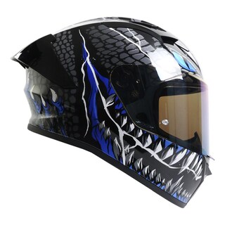 Foto 2 | Foto 2 | Casco Smk Stellar Sport Negro Azul Taotei Gl265 Mica Azul L Cerrado Negro