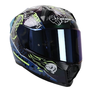 Foto 3 | Foto 3 | Casco Shaft Sh560 Amarillo Camaleon Motion L Cerrado Mica Iridium Azul Amarillo