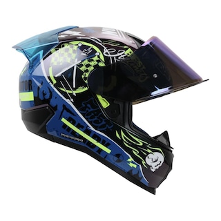 Foto 6 | Foto 6 | Casco Shaft Sh560 Amarillo Camaleon Motion L Cerrado Mica Iridium Azul Amarillo