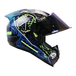 Foto 6 | Foto 6 | Casco Shaft Sh560 Amarillo Camaleon Motion L Cerrado Mica Iridium Azul Amarillo