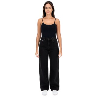 Foto 1 | Foto 1 | Pantalón de Mezclilla Britos Jeans Negro Pierna Amplia 025995 para Mujer