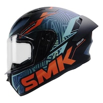 Casco Smk Stellar Sport Azul Mate Fury Ma257 Cerrado Azul