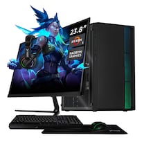 Computadora Escritorio Completa Xtreme Pc Gaming Vega 11 Ryzen 5 3400g 16gb Ssd 1tb Monitor 23.8 Wifi Gaming Ligero Y Estudio