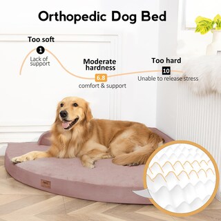 Foto 2 | Foto 2 | Cama Ortopédica Para Perro Mekiy Con Funda Rosa Xxxl Removible Y Lavable - Venta Internacional.