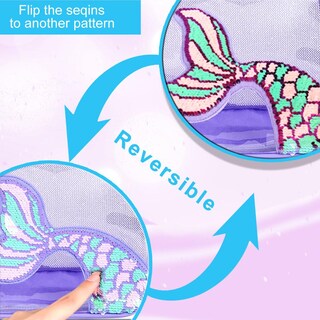 Foto 2 | Foto 2 | Mochila Agsdon 3pcs Transparente Con Cola De Sirena Morada - Venta Internacional.