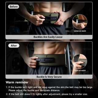 Foto 3 | Foto 3 | Cinturón De Levantamiento De Pesas Manueklear 10 Cm De Ancho Y 1 3 Cm De Grosor Con Hebilla De Palanca - Venta Internacional.