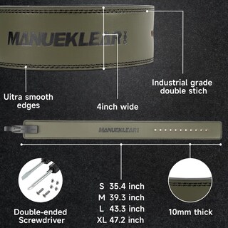 Foto 6 | Foto 6 | Cinturón De Levantamiento De Pesas Manueklear 10 Cm De Ancho Y 1 3 Cm De Grosor Con Hebilla De Palanca - Venta Internacional.