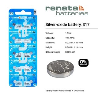 Foto 2 | Foto 2 | Batería Para Reloj Renata 317 Sr516sw 1.55v Óxido De Plata (20 Unidades) - Venta Internacional.