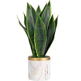 Foto 1 | Foto 1 | Planta De Serpiente Artificial Briful 41 Cm Con Maceta Cerámica Blanca - Venta Internacional.