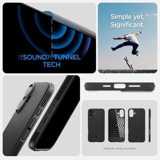 Foto 6 | Foto 6 | Funda Para Iphone 16 Spigen Essential Sand Blast Negra Mate - Venta Internacional.