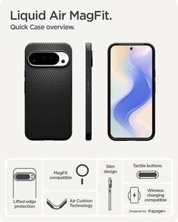 Foto 3 | Foto 3 | Funda Spigen Liquid Air Magfit Mate Negra Para Pixel 10 Pro Xl - Venta Internacional.