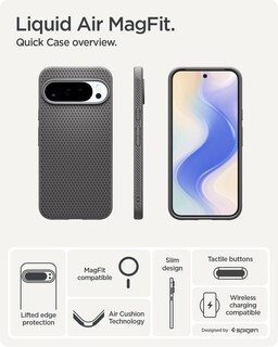Foto 3 | Foto 3 | Funda Spigen Pixel 10 Pro Xl Liquid Air Magfit Color Gris Mármol - Venta Internacional.