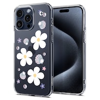 Funda Spigen Para Iphone 15 Pro 2023 Cristal Transparente Floral - Venta Internacional.
