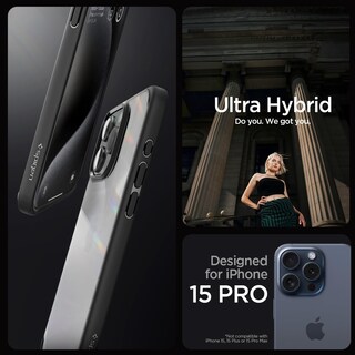 Foto 2 | Foto 2 | Funda Para Celular Spigen Iphone 15 Pro Ultra Hybrid Negro Mate - Venta Internacional.