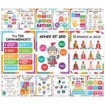 15 Carteles Bíblicos Para Niños Para Aula 28x36 Cm - Venta Internacional.