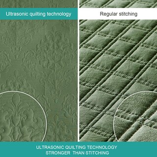 Foto 4 | Foto 4 | Juego De Edredón Hansleep Para Cama Individual En Color Verde Oliva Damask 2 Piezas - Venta Internacional.