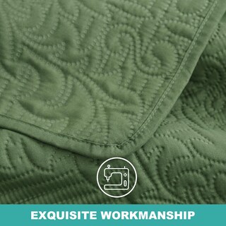 Foto 6 | Foto 6 | Juego De Edredón Hansleep Para Cama Individual En Color Verde Oliva Damask 2 Piezas - Venta Internacional.